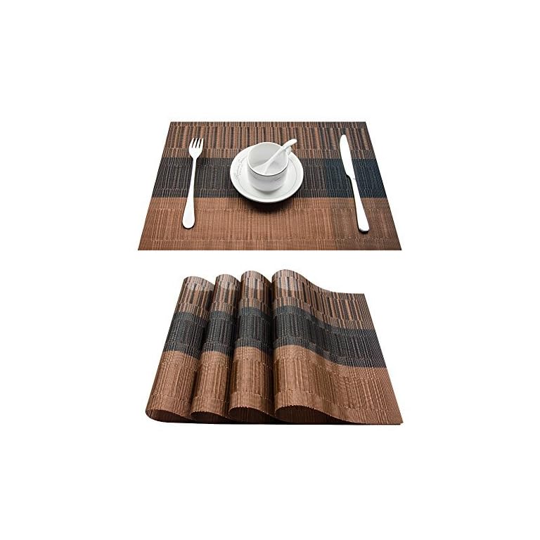 Top Finel Placemats,Plastic Table Mats Set of 8,Heat Resistant Washable