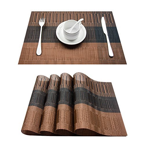 Top Finel Placemats,Plastic Table Mats Set of 8,Heat Resistant Washable