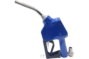 BORRITT 3/4"inch Automatic Shut-off Stainless Steel Diesel Exhaust Fluid (DEF)/Antifreeze Nozzle with NPT Female Thread,Three Notch Hold Open Clip&360 degree Rotating Connector 1/2"(15MM) Spout