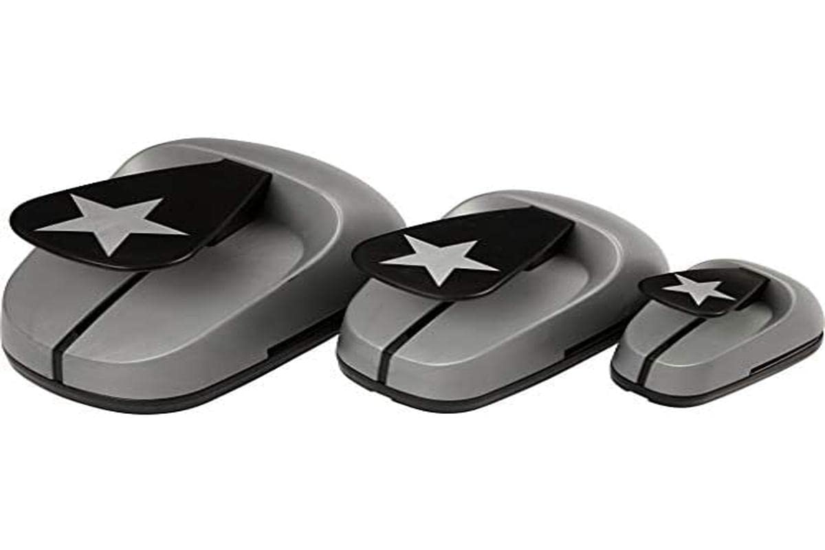 Craft Punch Set, size 25+49+75 mm, star, 3 asstd
