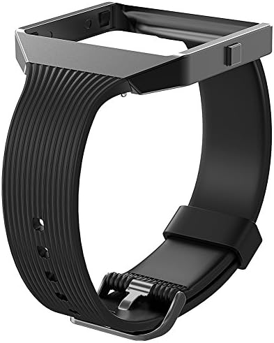 For Fitbit Blaze Bands for Women Men,Austrake Silicone Replacement Slim Straps with Frame for Fitbit Blaze Smart Fitness Watch Accessory Black