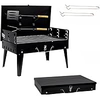 17" Portable Charcoal Barbecue Grill Foldable Grill for BBQ Outdoor Patio Backyard Cooking Camping Grill Picnic