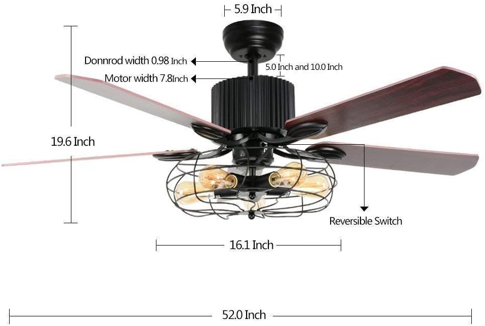 Amazon Com Wsxxn Wood Leaf Ceiling Fan Light Loft Industrial