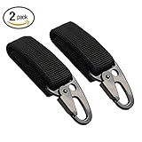 Cy3Lf High quality Nylon Velcro, Gear Keeper Pouch, can be used as Key Chain, Key Ring Holder, Compatible with Molle Bags, perfect webbing attachment strap(BLACK,SET OF 2)