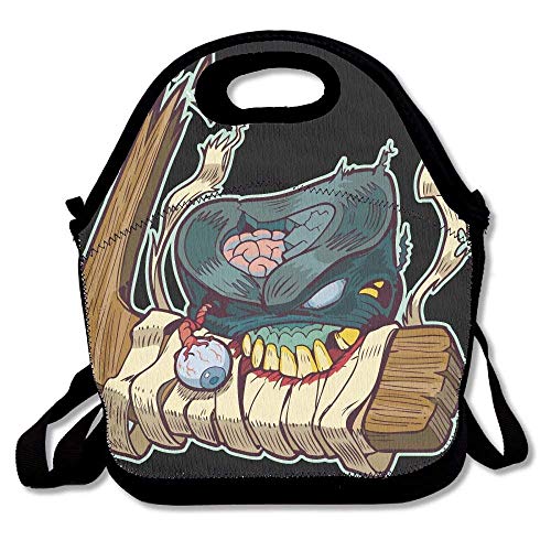 Zombie Hockey Puck Biting Lunch Knapsack Or Handbag Case Lunch Bag/Cool Bag/Cooler/Lunch Box/Picnic Bag