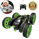 RC Stunt Car, Radio Control Racing Car 4 Channel Double Sided 360 Degree Spins Stunt Actions Cool Styling Vehicle with LED Lights Gift Toy for Kids