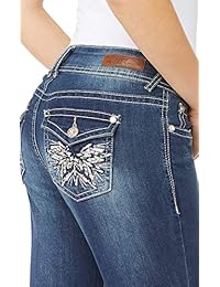 WallFlower Jóvenes Bling bolsillos deliciosos jeans con corte de botas
