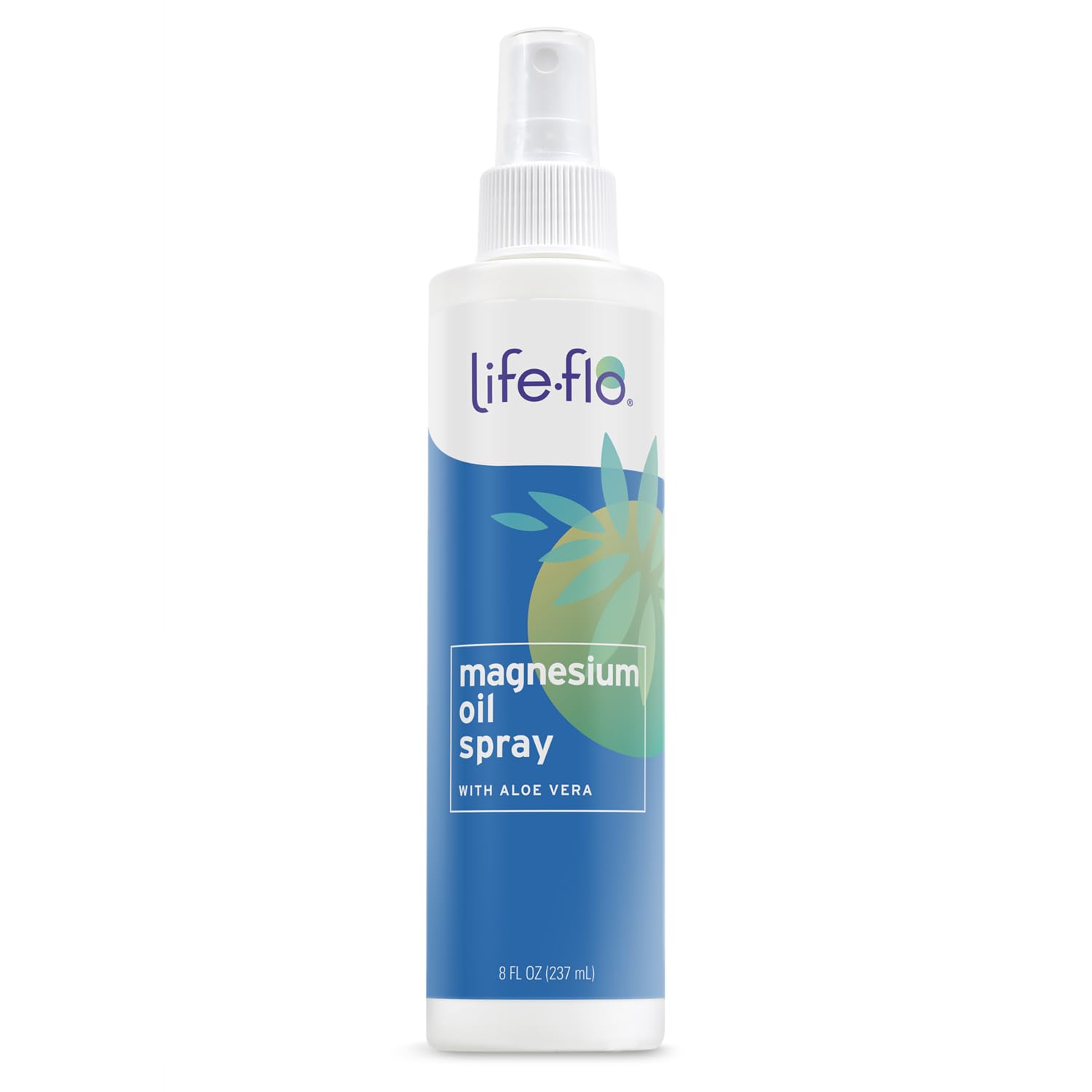LIFE-FLO Magnesium Oil Spray with Organic Aloe Vera, Magnesium Chloride Spray from Zechstein Seabed, Calms and Relaxes Muscles and Joints, Soothes Skin, 60-Day Guarantee, Not Tested on Animals, 8oz
