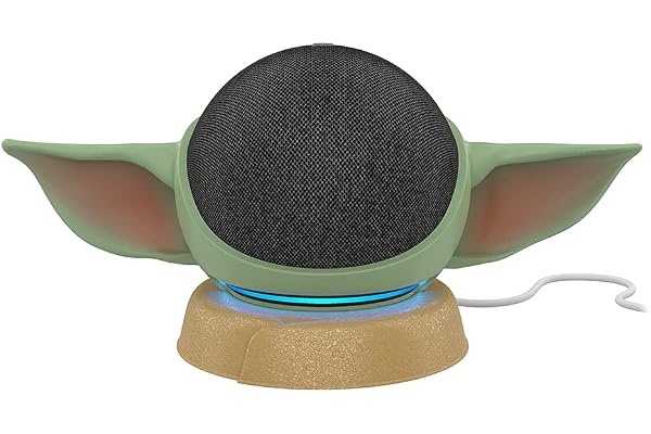 Echo Dot Bundle: Includes Echo Dot (5th Gen, 2022 release) | Charcoal & the Made for Amazon Mandalorian Baby Grogu Stand