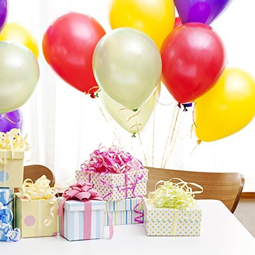 HOOHII 100pcs Random Color Balloons 12 Inches Party Balloons with Ribbon for Party Suppliers Wedding Christmas Decorations