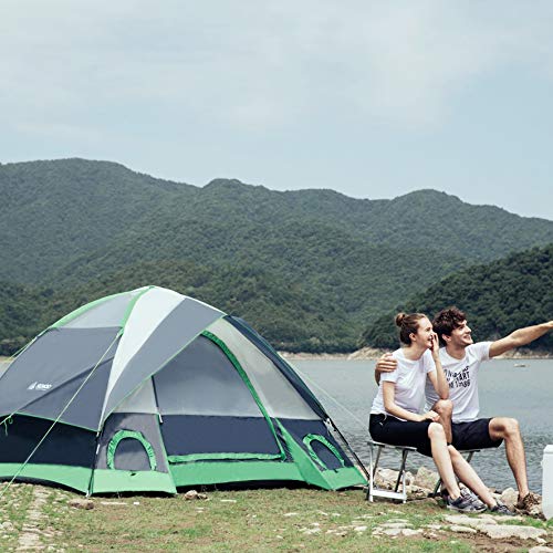 SEMOO Dome Tent for Camping, Water Resistant 4-Person 3-Season Lightweight Family Tent with Portable Bag