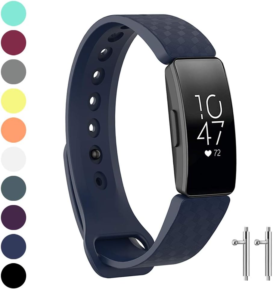 Watbro Compatible with Fitbit Inspire HR Bands/Fitbit Inspire Band, Adjustable Soft Silicone Waterproof Inspire Straps for Women Men Sports Replacement Wristband for Inspire/Inspire HR Fitness Tracker