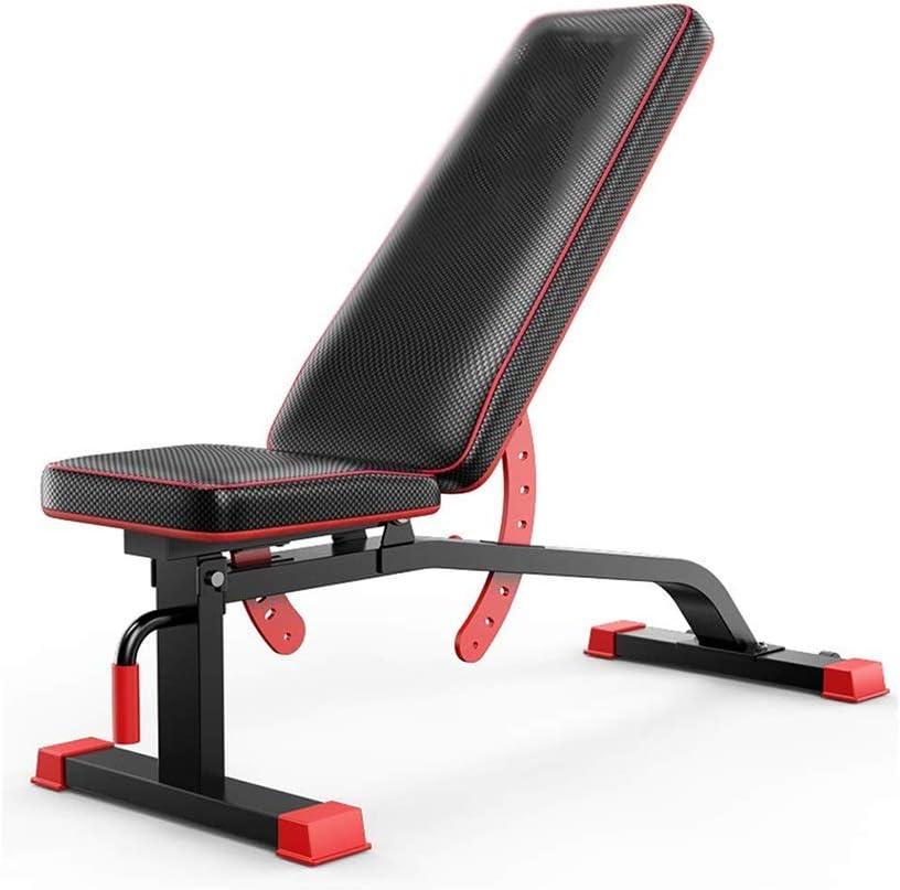 DHINGM Large Adjustable Folding Weight Bench, Full Body Workout Home Gym Bench,8-Speed Adjustment Height Foldable Incline/Decline Workout Bench