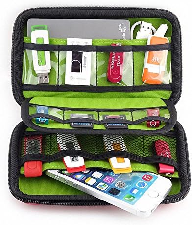 GUANHE Multifunction Big Capability Hard Drive Carrying Case Bag EVA Game Package For PSP Flash Disk Case Waterproof U Disk USB Drive SD Memory Card Case Bag In Red