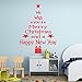 IEason Wall Sticker Christmas Tree Letters Stick Wall Art Decal Mural Home Room Decor Wall Sticke (Red)