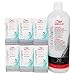 Wella Color Charm Bundle -6 pack of T18 with Color Charm 20 Volume Developer 32oz