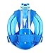 Octobermoon Original 180°Full view Panoramic Snorkel Mask-Full Face snorkeling Design.with anti-fog anti-leak Technology,See More water world Larger Viewing Area (XS Blue)