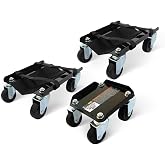 MaxxHaul Snowmobile Moving Dolly Set - Heavy Duty 1500 lbs Capacity - Anti-Slip V-Slide Rubber Pads with Straps - 360 Swivel Casters for Ski Sled Transport Storage Garage (50859)