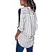 Blouses For Womens，Clearance Sale！！Farjing Womens Casual Long Sleeve Color Block Stripe Button T Shirts Tops Blouse（XL，Multicolor )