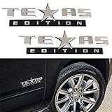 Muzzys (SET OF TWO) Texas Edition 3M Stick On Emblem Badge for GMC Sierra Chevy Silverado Suburban Tahoe Ford F150 Dodge Ram Nissan Titan Truck