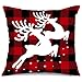AENEY Farmhouse Christmas Pillow Covers 18x18 Set of 4 for Christmas Decor Buffalo Check Throw Pillows Black and Red Buffalo Plaid Christmas Decorations Decorative Throw Pillow Covers