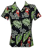 Hawaiian Shirt Women Toucan Flower Summer Aloha Beach Top Blouse