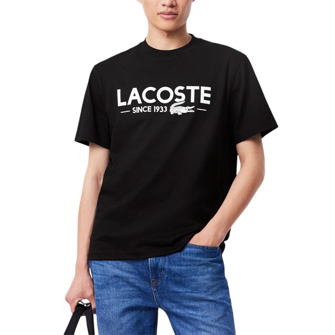 Lacoste Men’s Classic Fit Cotton Jersey T-Shirt, Black, Medium