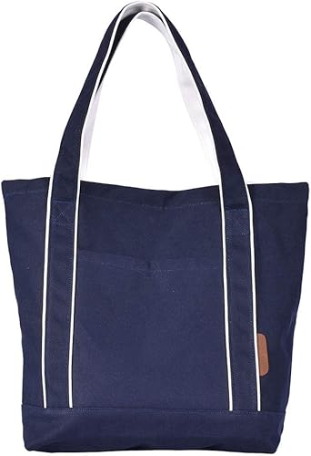 Amazon Saisai サイサイ トートバッグ レディース キャンバス 大きめ 収納可 横 メンズ 無地 厚手 Vivace 全10色 Bg Tt Ca L 001 Navy 彩々 Saisai トートバッグ