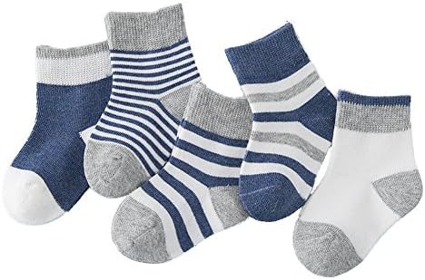 Soft Cotton Socks for Boys Girls Baby Toddle Comfortable Breathable Anti-slip 5 Pairs