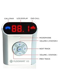 GOgroove FlexSMART X3 transmisor FM por bluetooth con manos libres, Exteriores, gris