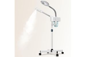 JOSTZHXIN Professional Facial Steamer, 2 in 1 Facial Steamer with 5X Magnifying Lamp/Adjustable Hot Mist Nozzle, Ozone Facial Steamer for Home Beauty Salon Spa, Face Steamer for Esthetician