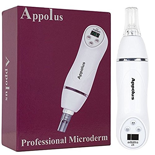 Appolus Microdermabrasion Machine-Premium Diamond Microdermabrasion Kit For Flawless Lifted Skin-8 Diamond Vacuum Heads-Blackhead Whitehead Blemishes Remover-Pore Scar Lines Wrinkles Sagging Minimizer