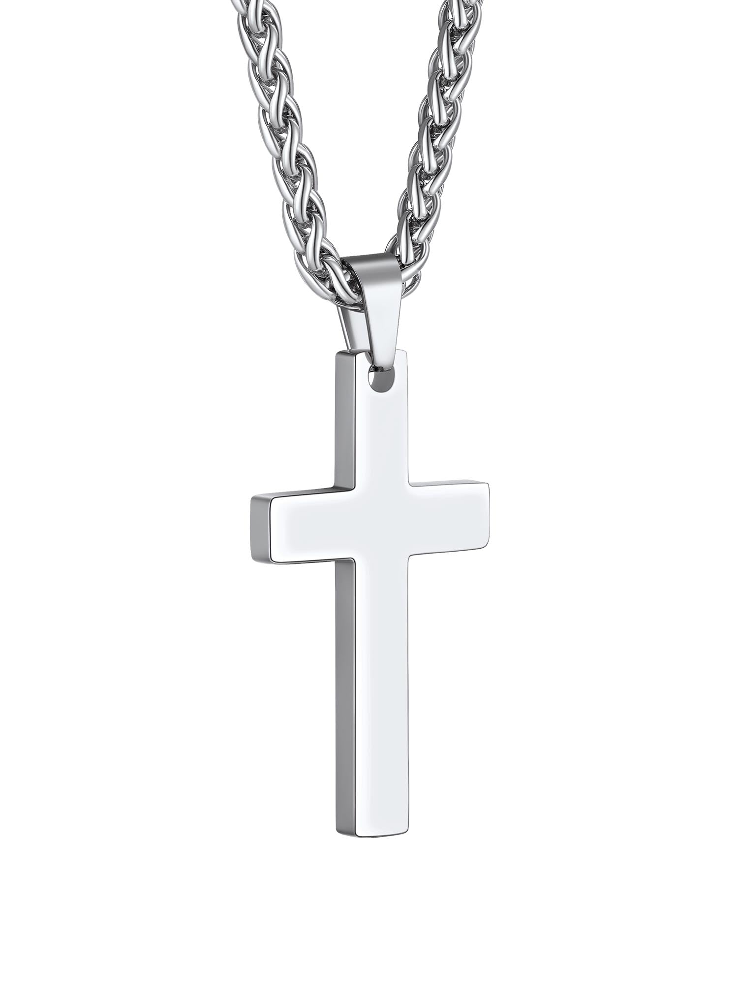 PROSTEEL Stainless Steel Cross Pendants 316L Stainless Steel Crucifix Necklace Chain Prayer Jewelry Cross Necklace — image 1