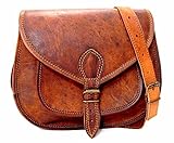 Last DAY - SALE Clearance 2019! Shakun Leather Handmade Womens Vintage Genuine Brown Cross Body Bag, NEW, 100% Pure Leather with Free Shipping