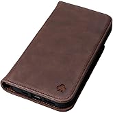 Porter Riley - Leather Case for iPhone 14 Plus. Premium Genuine Leather Stand/Cover/Wallet/Flip Case with [Card Slots] [Horizontal Stand] [Durable Frame] (Chocolate Brown)