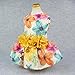 Fitwarm Floral Dog Harness Dress Pet Clothes D-Ring Vest Shirts Sundress Yellow Small