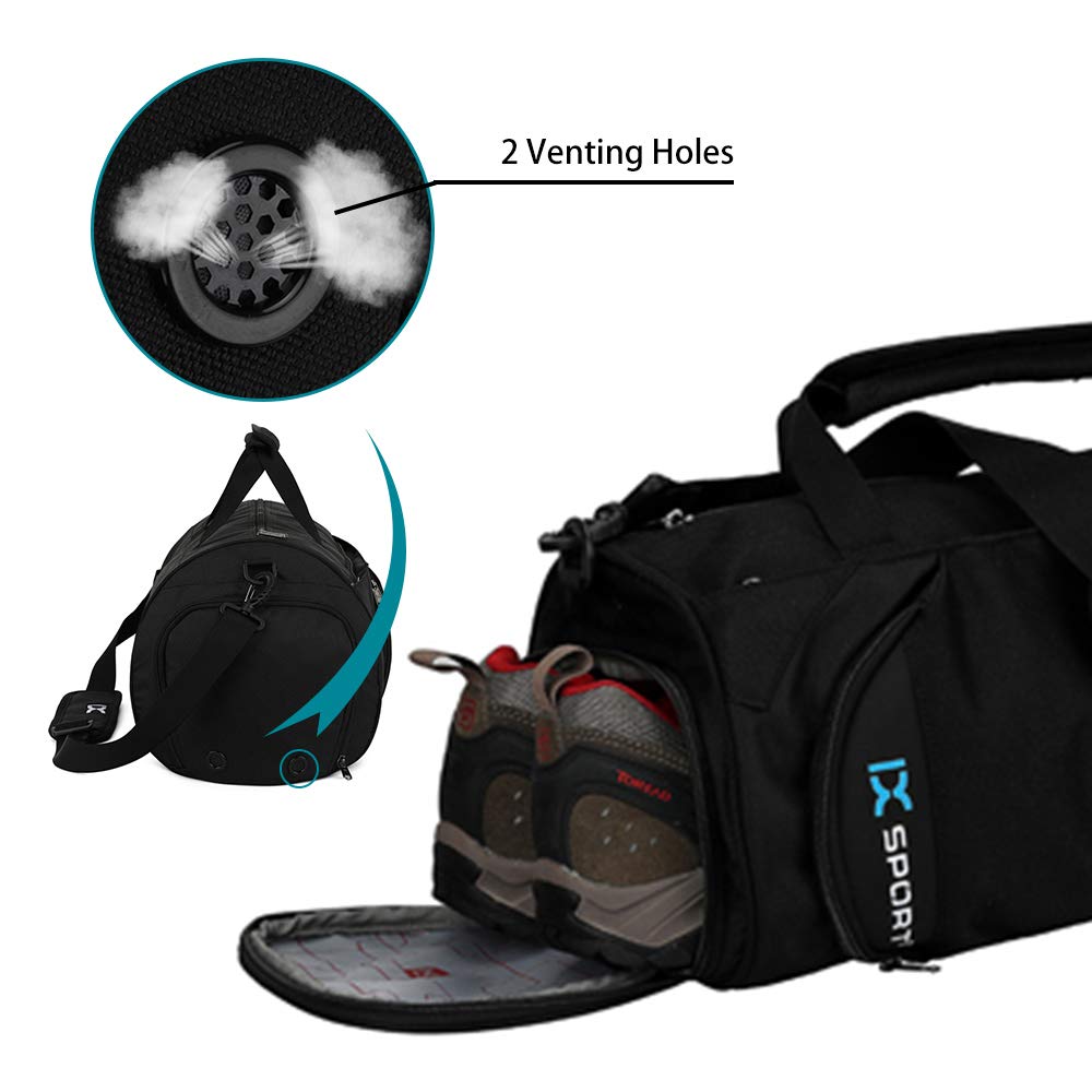 SKYSPER Sporttaschen Reisetasche Trainingstasche Schultertaschen wasserdicht 39 * 22 * 22CM Schwarz