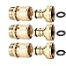3Sets Garden Hose Quick Connect 3/4 inch GHT Brass Easy Connector Fitting - Quick Disconnect Hose Fittings Male and Female (3Pair)