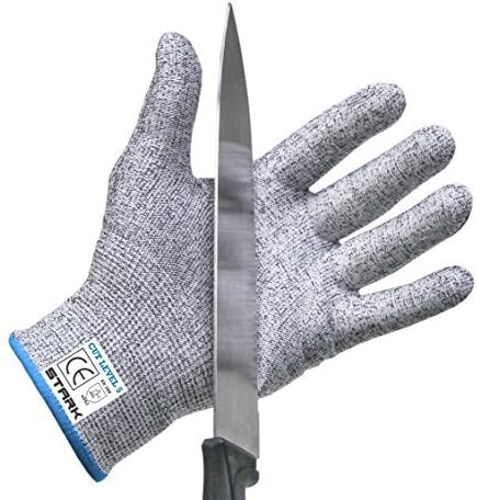 Cut Resistant Gloves by Stark Safe (Large) - Best Food Grade Kitchen Level 5 Cut Protection - Lightweight, Breathable, and Extra Comfortable - Available in Sizes Medium, Large, XXL - Protect Your Hands Today! by Stark Safe