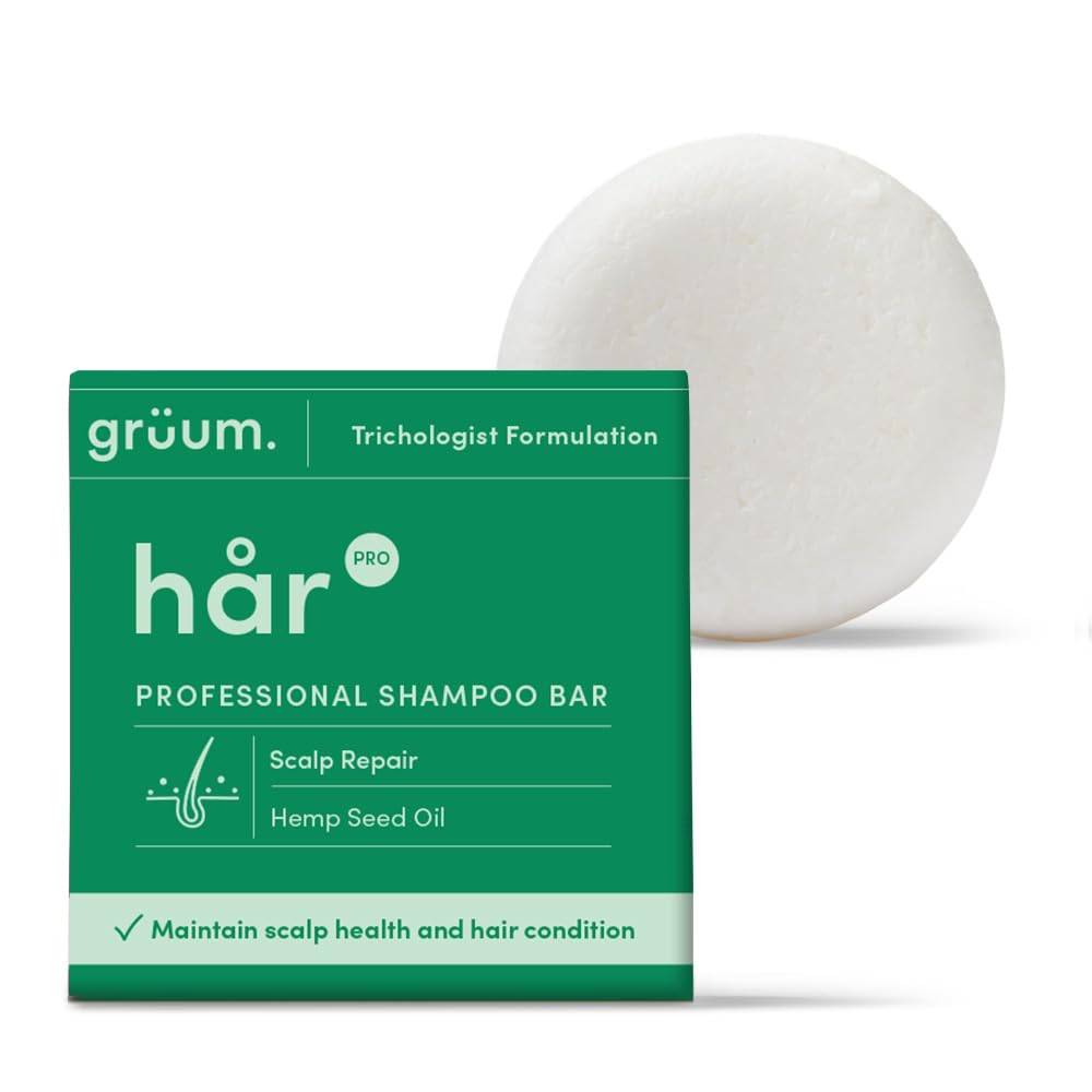 grüum Scalp Repair Shampoo Bar 50g - Solid Shampoo Bars for Hair Up to 60 Washes - Plastic Free Vegan Bar for Men & Women - Paraben Free Rich Lathering Bars for Sensitive, Dry & Flaky Scalp