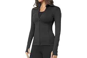 GYM RAINBOW Workout Jackets for Women, Full Zip Slim Fit Lightweight Athletic Running Sports Track Jacket with Pockets