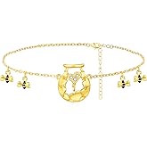 VONALA Honey Bee Bracelet Sterling Silver Honey Jar Charm Bracelet for Women Honey Pot Link Bracelet Honey Bee Jewelry Gifts for Women Daughter Bee Lovers