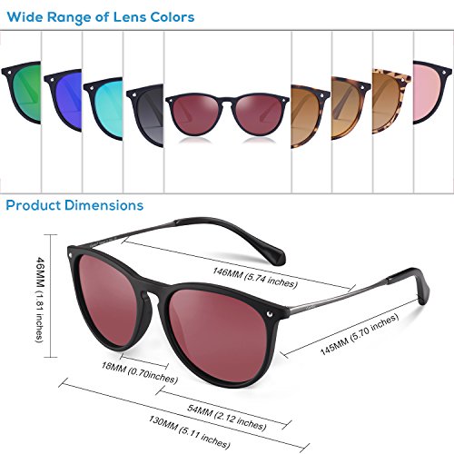 Review Analysis + Pros/Cons - Carfia Polarized Sunglasses for Women Men  Vintage Oversized Sunglasses with Case 100 UV400 Protection