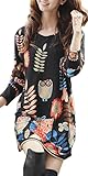Cinqueint Women's Crew Neck Pattern Tunic Basic Pullover Jumper Sweater