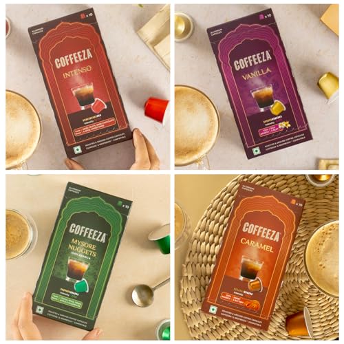 COFFEEZA Value Pack Of 80 Coffee Capsules - Aluminium Coffee Pods | Box Of 8 (80 Capsules)