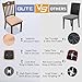 GUTE Chair Seat Covers with Elastic Ties and Button, Stretch Jacquard Dining Room Chair Upholstered Cushion Cover, Removable Office Computer Chair Seat Protectors - Set of 4, Rhombic, Grey