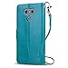 J&D Case Compatible for LG G6 / LG G6 Plus Case, Wallet Stand Slim Fit Heavy Duty Protective Shock Resistant Flip Cover Wallet Case for LG G6 Plus, LG G6 Wallet, Aqua
