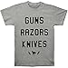 Deftones Men's Guns Razors Knives T-shirt Medium Heather