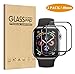 [2 Pack] Fotbor Compatible for New Apple Watch Screen Protector 40mm Series 4, Tempered Glass Screen Protector [Full Coverage] Anti-Scratch Anti-Bubble 3D Curved for Apple Watch 4 -Black (40mm)