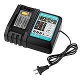Powilling DC18RC Li-Ion Battery Charger with LED Screen for Makita 14.4V-18V Lithium-ion battery BL1830 BL1840 BL1850 BL1815